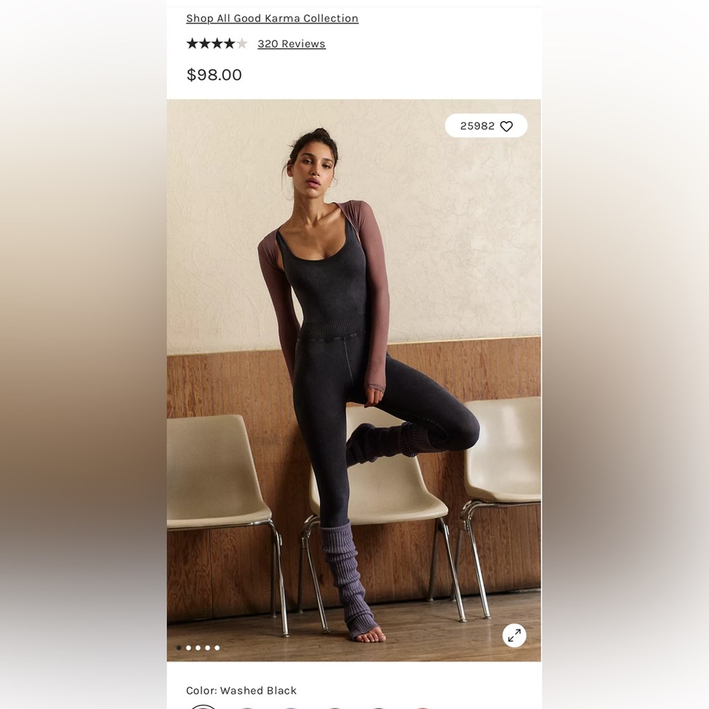 Free People Washed Black Jumpsuit with open back